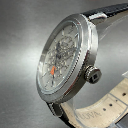 Bulova Frank Lloyd Watch Men 40mm Silver Dial Silver Tone Round 96A164 New Batt2