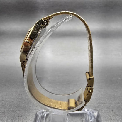 Citizen CQ Watch Women 16mm Champagne Dial Gold Tone 5920-S50150 New Battery VTG6