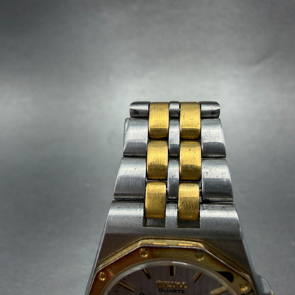 Seiko SQ Watch Women 26mm Silver Dial Two Tone Daydate 2A23-0100 New Battery VTG4