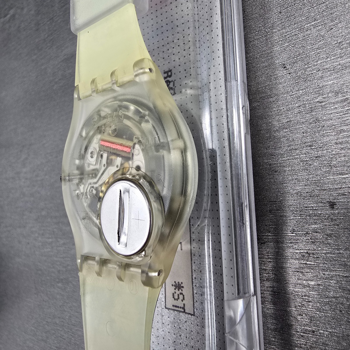 Swatch The People Watch Men 34mm Blue Dial Clear Case GZ126 New Battery NOS11