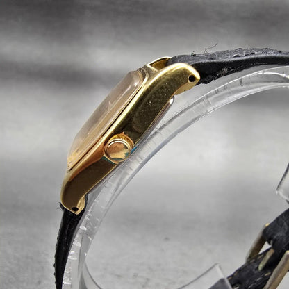 Seiko Watch Women 17mm Gold Dial Gold Tone Hexagon 2C20-6440 New Battery Vintage2