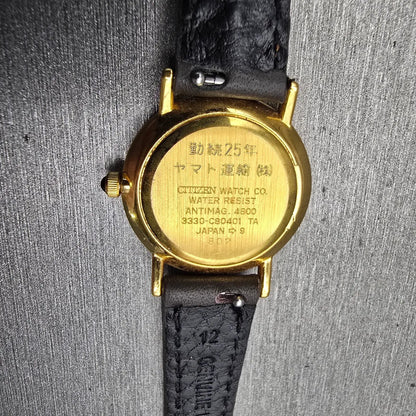 Citizen Exceed Watch Women 21mm Gold Dial Gold Tone Round 3330-C80401 New Batt10