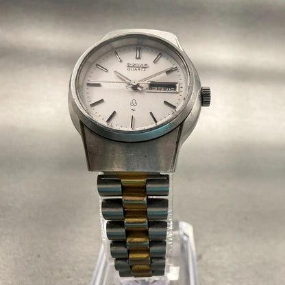 Seiko Watch Women 25mm Silver Dial Silver Tone Daydate Round 4326-0050 New Batt5