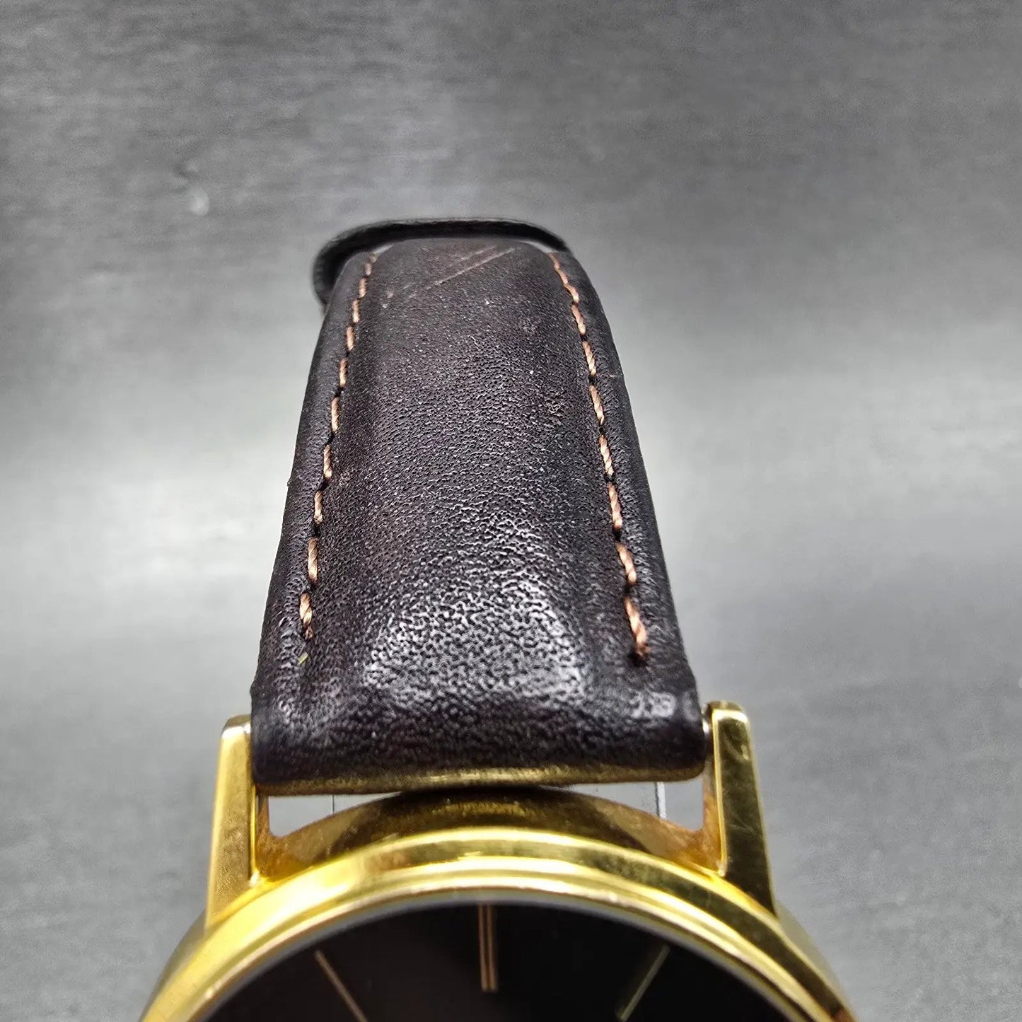 Citizen Watch Men 33mm Black Dial Gold Tone Date Round 6010-847971 New Battery4