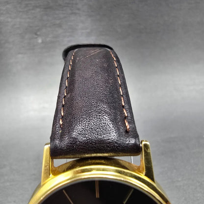 Citizen Watch Men 33mm Black Dial Gold Tone Date Round 6010-847971 New Battery4