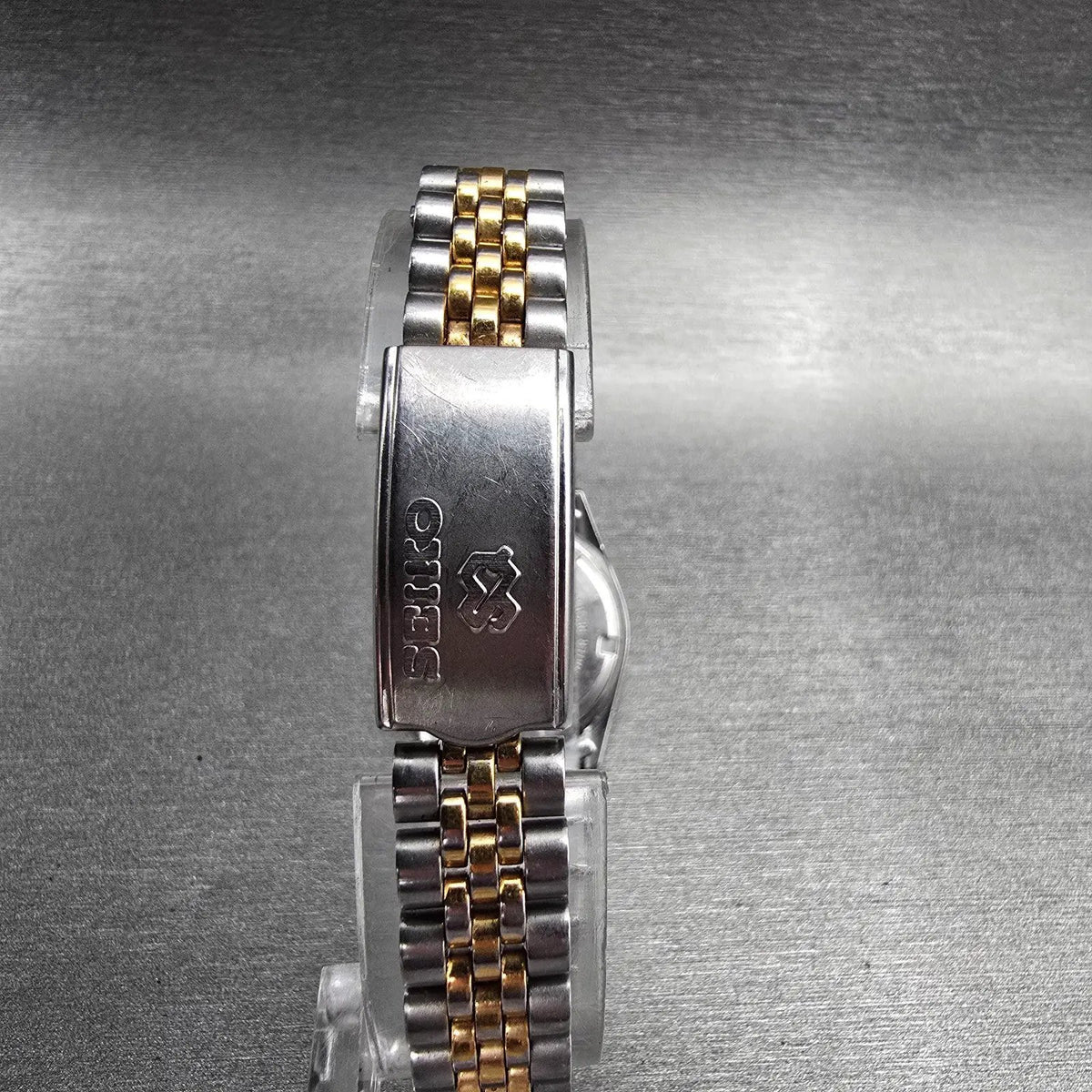 Seiko SQ Watch Women 23mm Blue Dial Two Tone Daydate Round 3Y03-0169 New Battery7