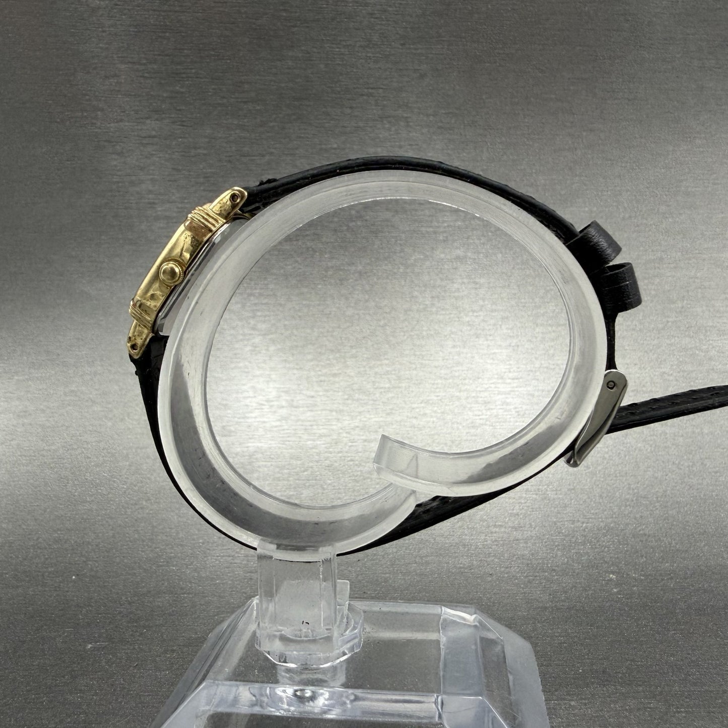 Seiko Watch Women 20mm Black Dial Gold Tone Square 7321-507a New Battery INUH6