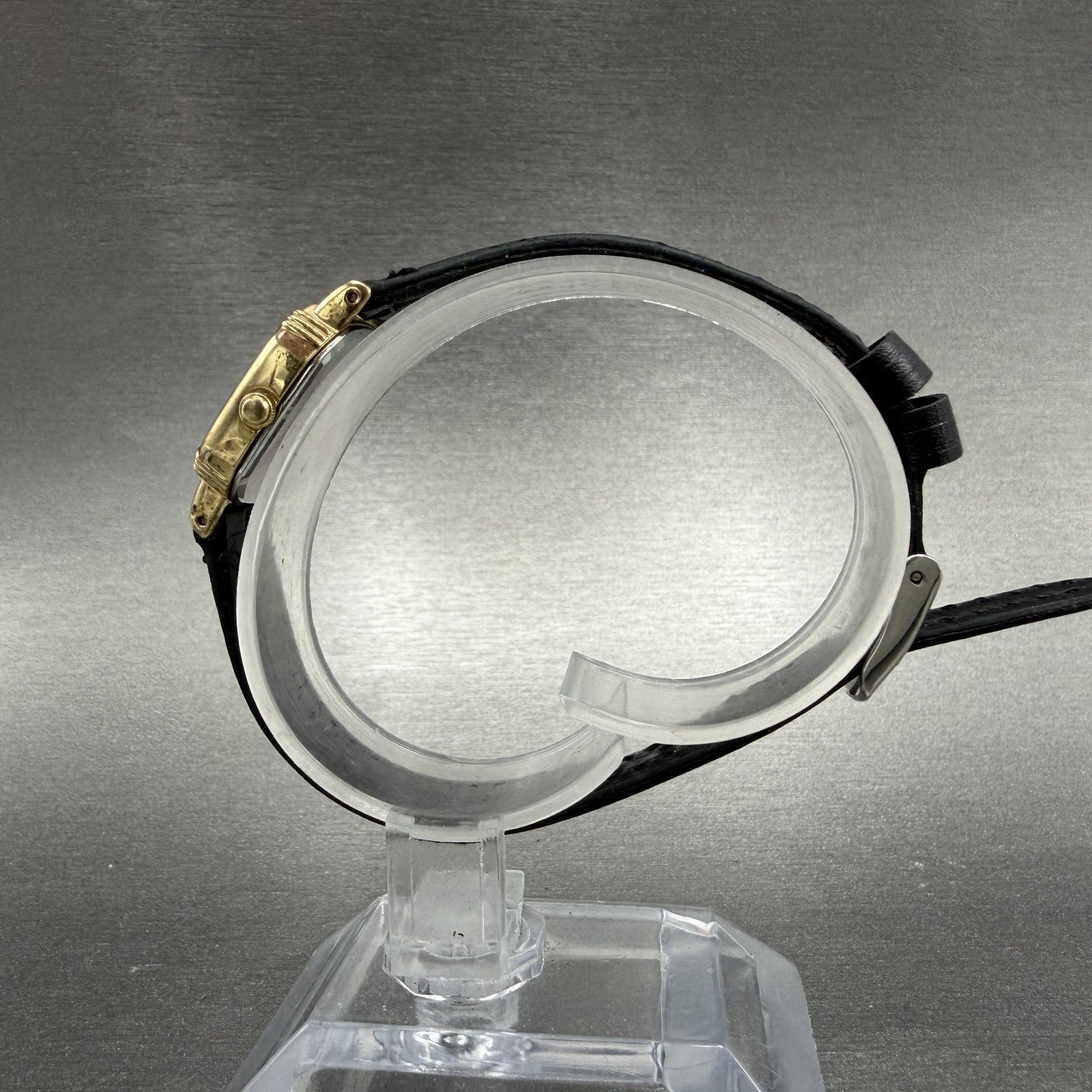 Seiko Watch Women 20mm Black Dial Gold Tone Square 7321-507a New Battery INUH6