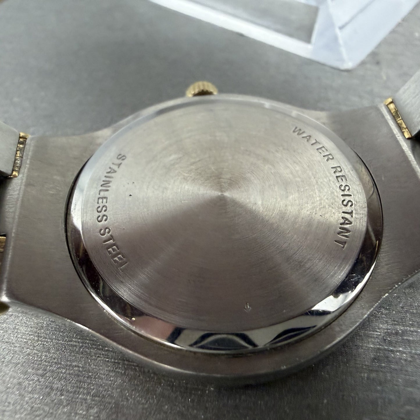 Wittnauer Watch Men 35mm White Dial Two Tone Date Round JV8245 9514 New Battery9