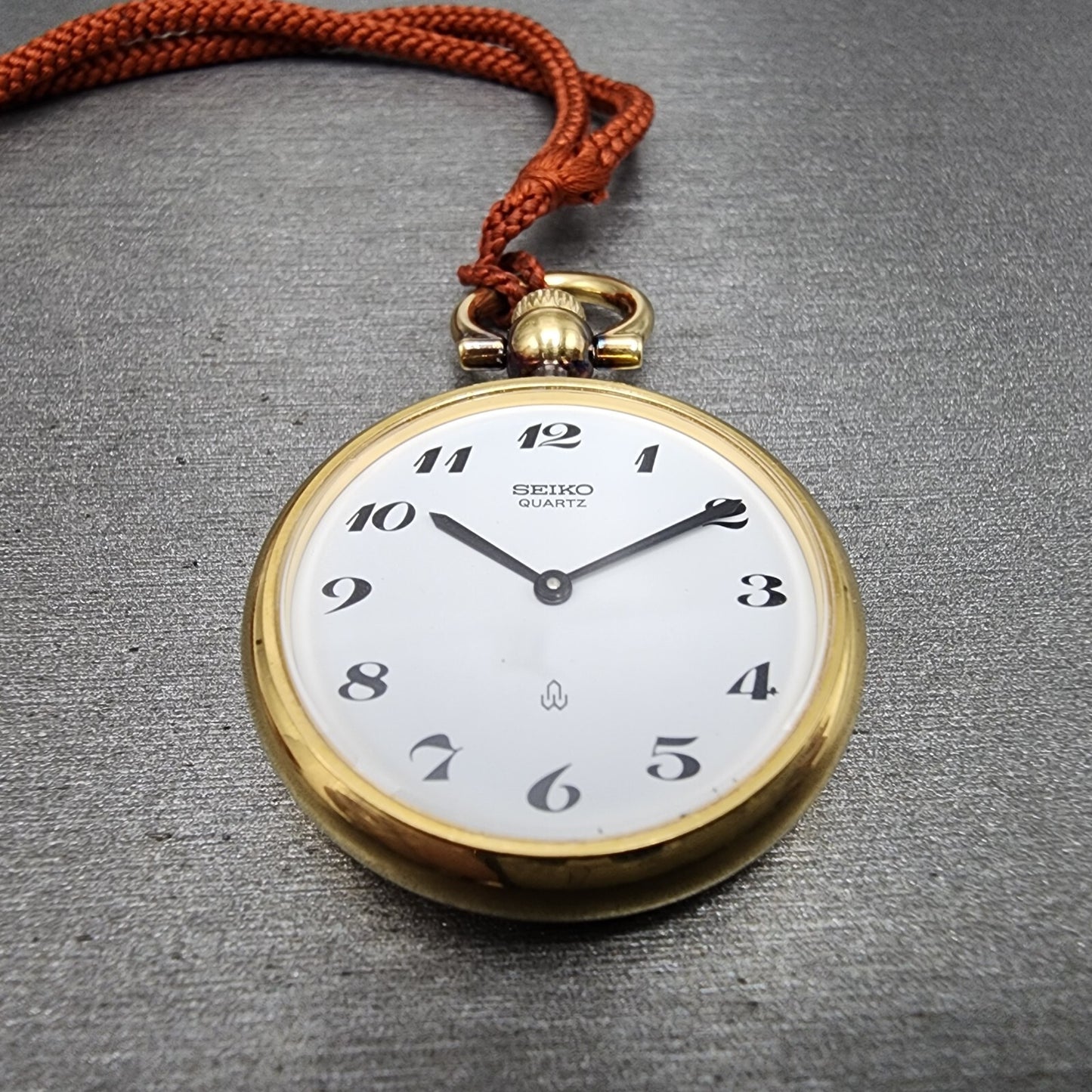 Seiko Pocket Watch 29mm White Dial Gold Tone Round 2620 New Battery2
