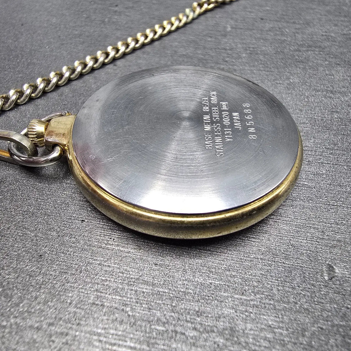 Seiko Alba Pocket Watch Men 36mm White Dial Gold Tone V131-0020 New Battery JDM9