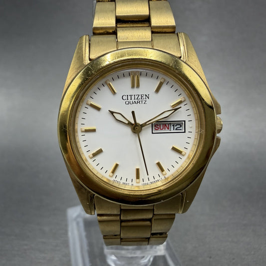 Citizen Watch Women 26mm White Dial Gold Tone Daydate 1002-S066832 New Battery0