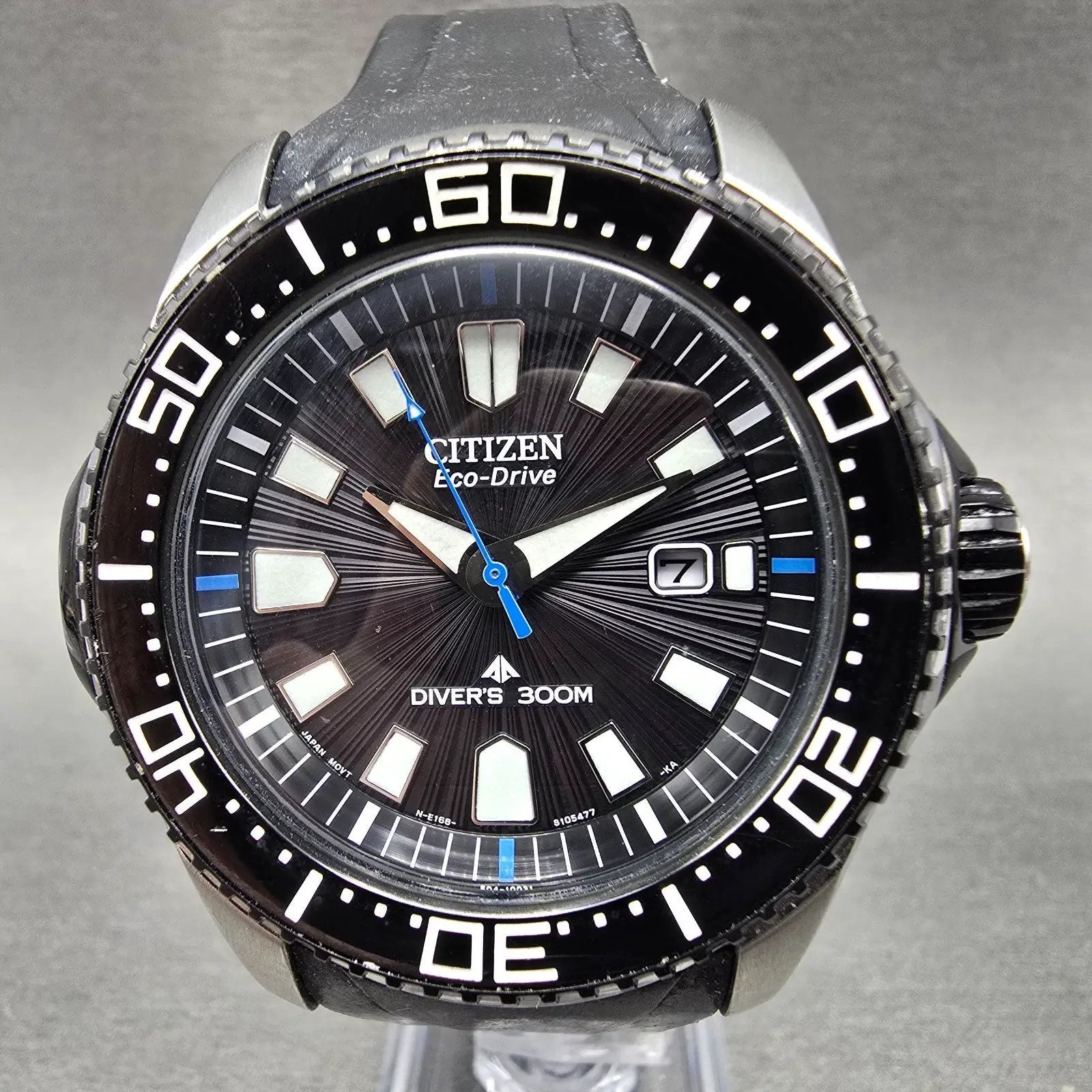 Citizen Eco-Drive Promaster Dive Watch Men 47mm Black Dial Steel Date Runs0