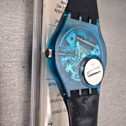 Swatch Metroscape Watch Men 34mm Blue Dial Blue Case GN109 New Battery NOS12