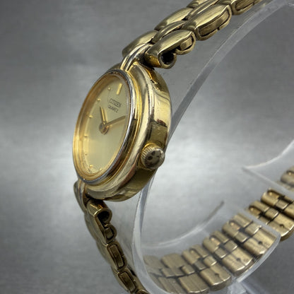 Citizen Watch Women 20mm Champagne Dial Gold Tone Round 5920S49500 New Battery2