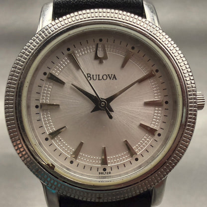 Bulova Watch Women 28mm Silver Dial Silver Tone Round 96L129 New Battery1