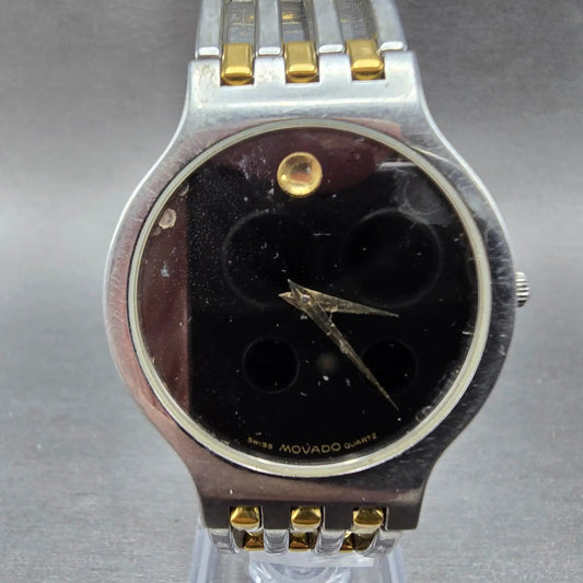 Movado Esperanza Watch Men 33mm Black Dial Two Tone Round 84.19.861 PARTS0