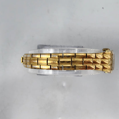 Stowa Pallas Watch Women Gold Tone Gold Dial 16mm Rectangle Manual Wind Runs