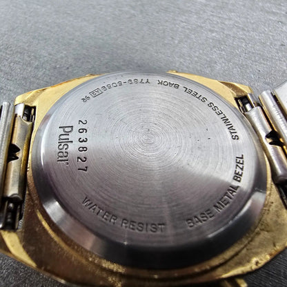 Pulsar Digital Watch Men 34mm Gold Alarm Chronograph Y789-5059 READ!!! New Batt9