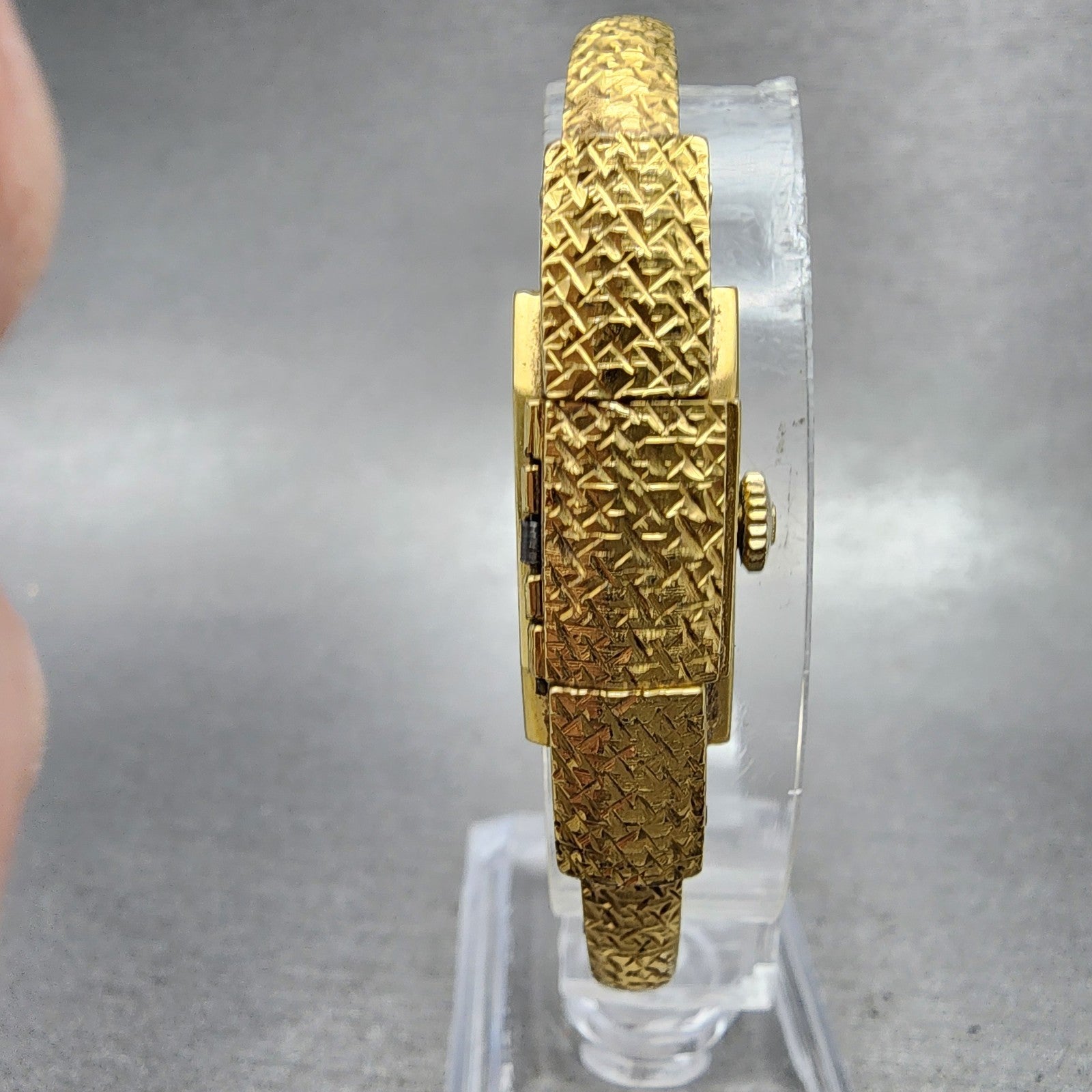 Bucherer Watch Women 11mm Silver Dial Gold Plated Hide Away Manual Wind PARTS2