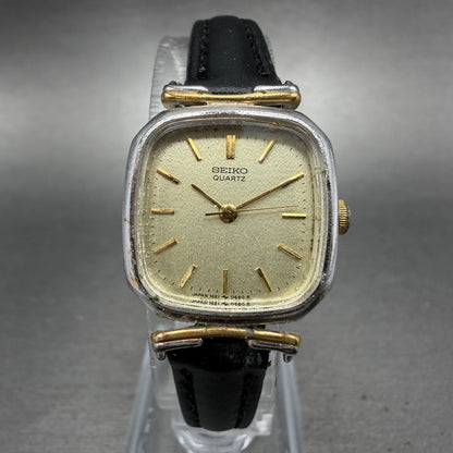 Seiko Watch Women 21mm Champagne Dial Two Tone Rectangle 1421-5400 New Battery0