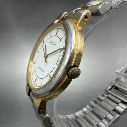 Tissot Seastar Watch Men 32mm White Dial Two Tone Date Round T251 New Batt2