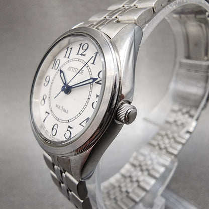 Citizen Attitude Watch Women 25mm Silver Dial Silver Tone Round New Battery2