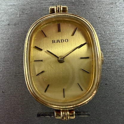 Rado Watch Women 20mm Gold Dial Gold Tone Oval Manual Wind Runs 332.7743.21