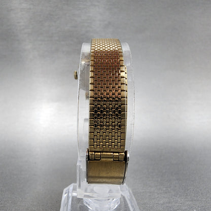 VTG Seiko Watch Women 25mm Brown Dial Gold Tone Rectangle 11-5020 New Battery