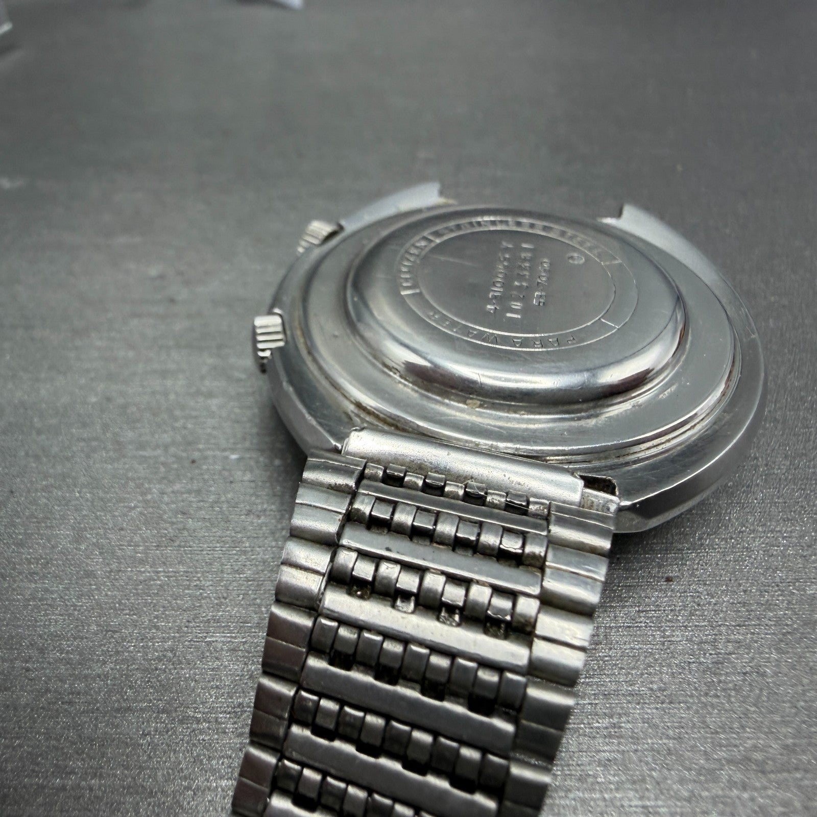 Citizen Alarm Date Watch Men 42mm Black Dial Silver Tone 4-310055 Manual Runs13
