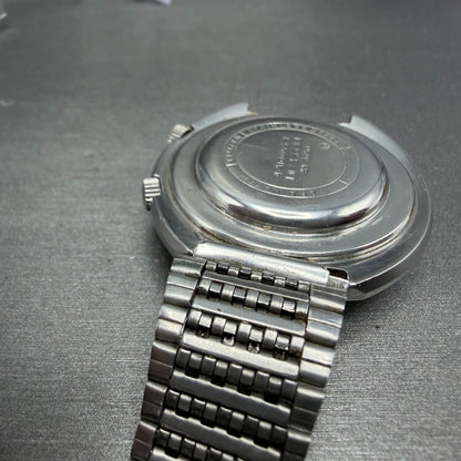 Citizen Alarm Date Watch Men 42mm Black Dial Silver Tone 4-310055 Manual Runs13