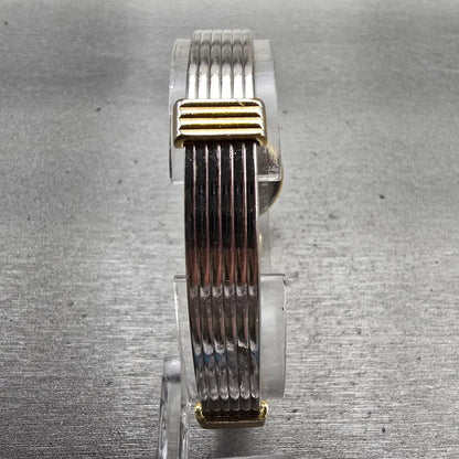 Bulova Watch Women 22mm White Dial Gold Tone Round Bangle 98L69 New Battery7