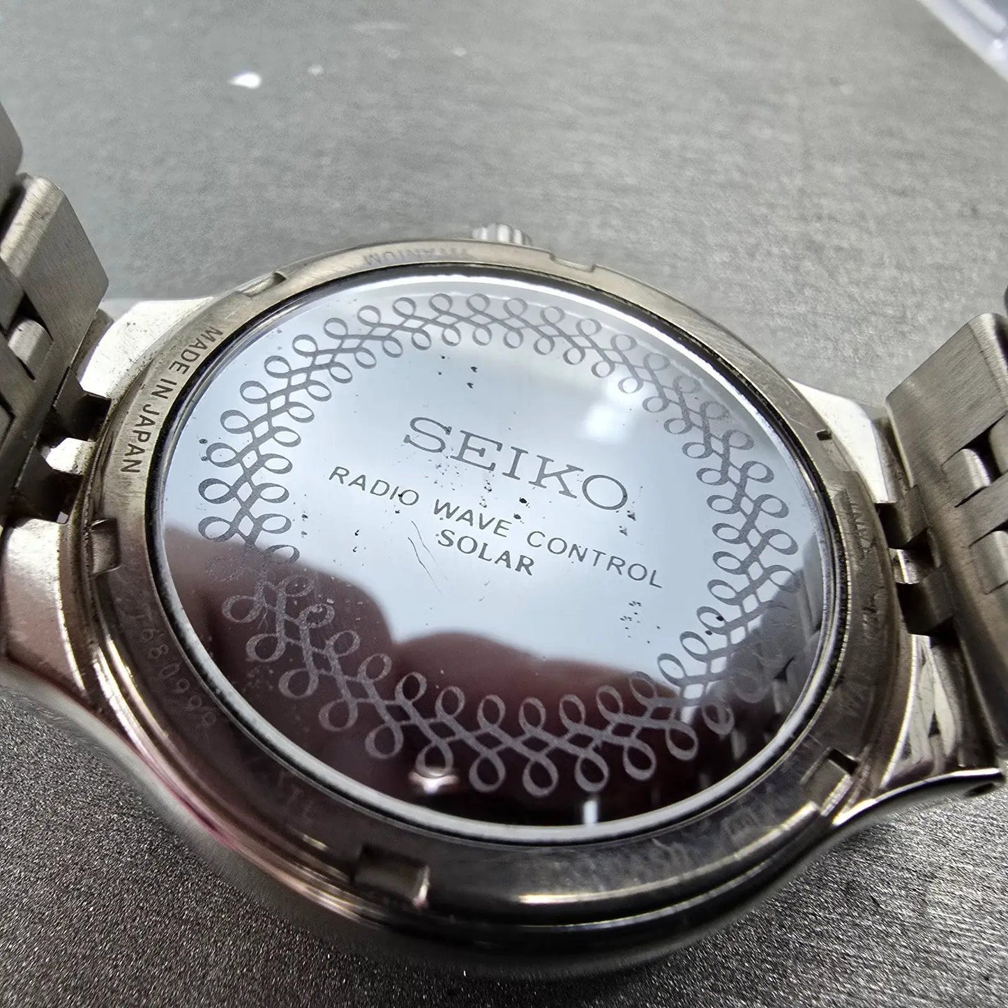 Seiko Solar Atomic Watch Men 38mm Blue Dial Steel Atomic Date 7B22-0AS0 PARTS!!!10