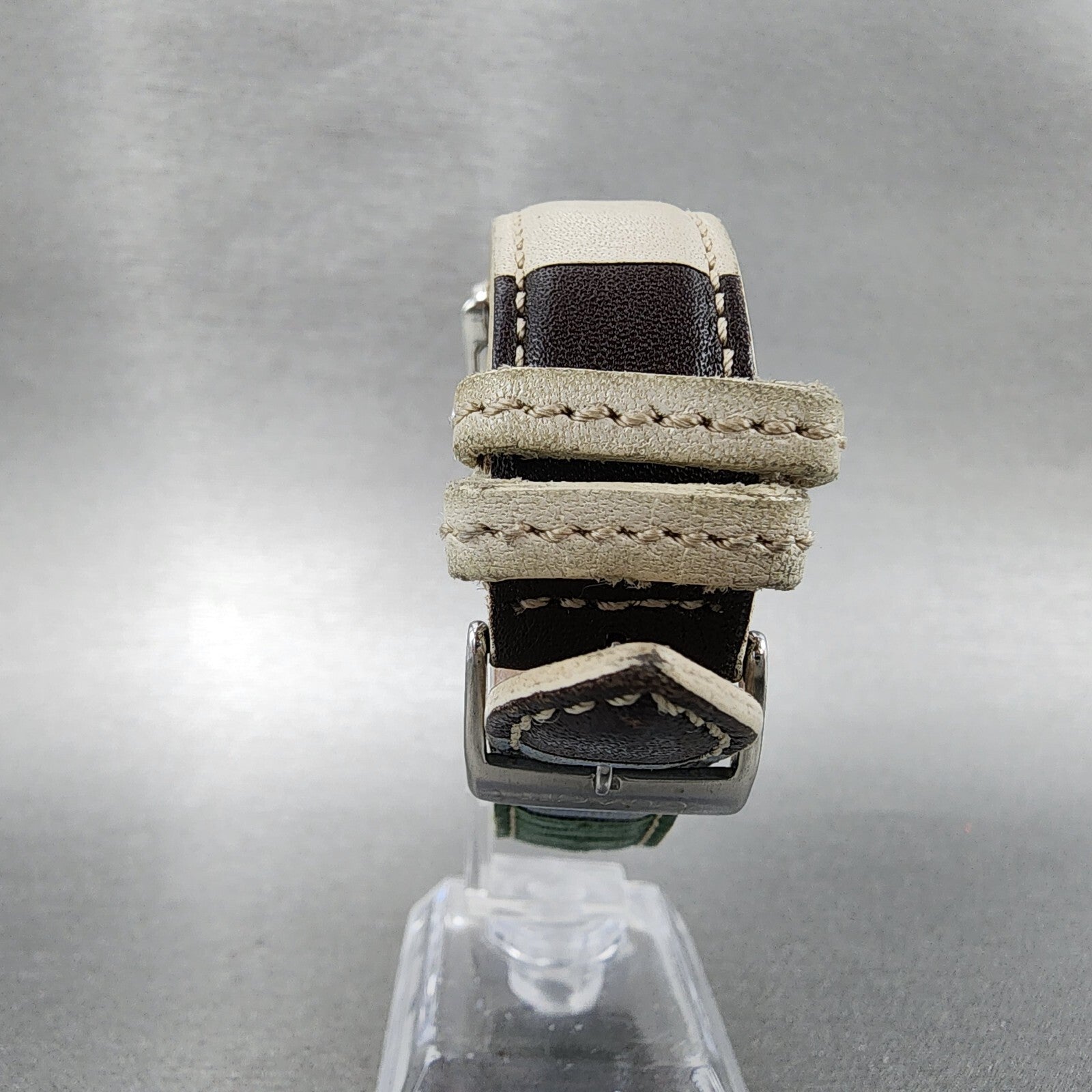 Coach Tank Watch Women 25mm Silver Dial Steel Date Rectangle Leather New Battery7