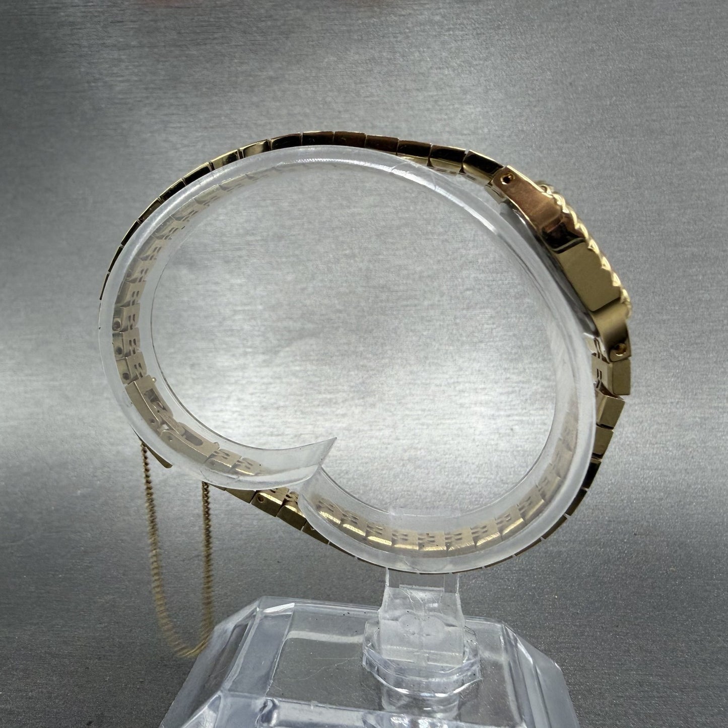 Seiko Watch Women 17mm Tan Dial Gold Tone Rectangle 1400-5349 New Battery8