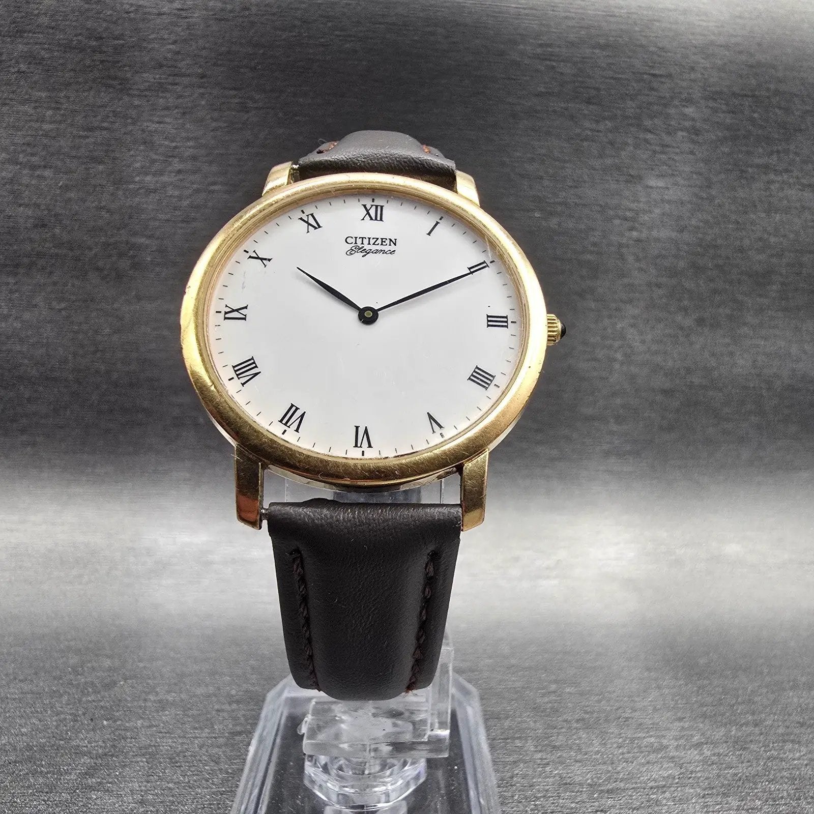 Citizen Elegance Watch Men 34mm White Dial Gold Tone Round 4621-Y61531 New Batt5