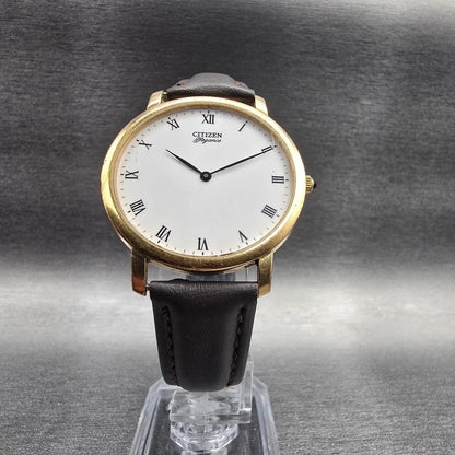 Citizen Elegance Watch Men 34mm White Dial Gold Tone Round 4621-Y61531 New Batt5