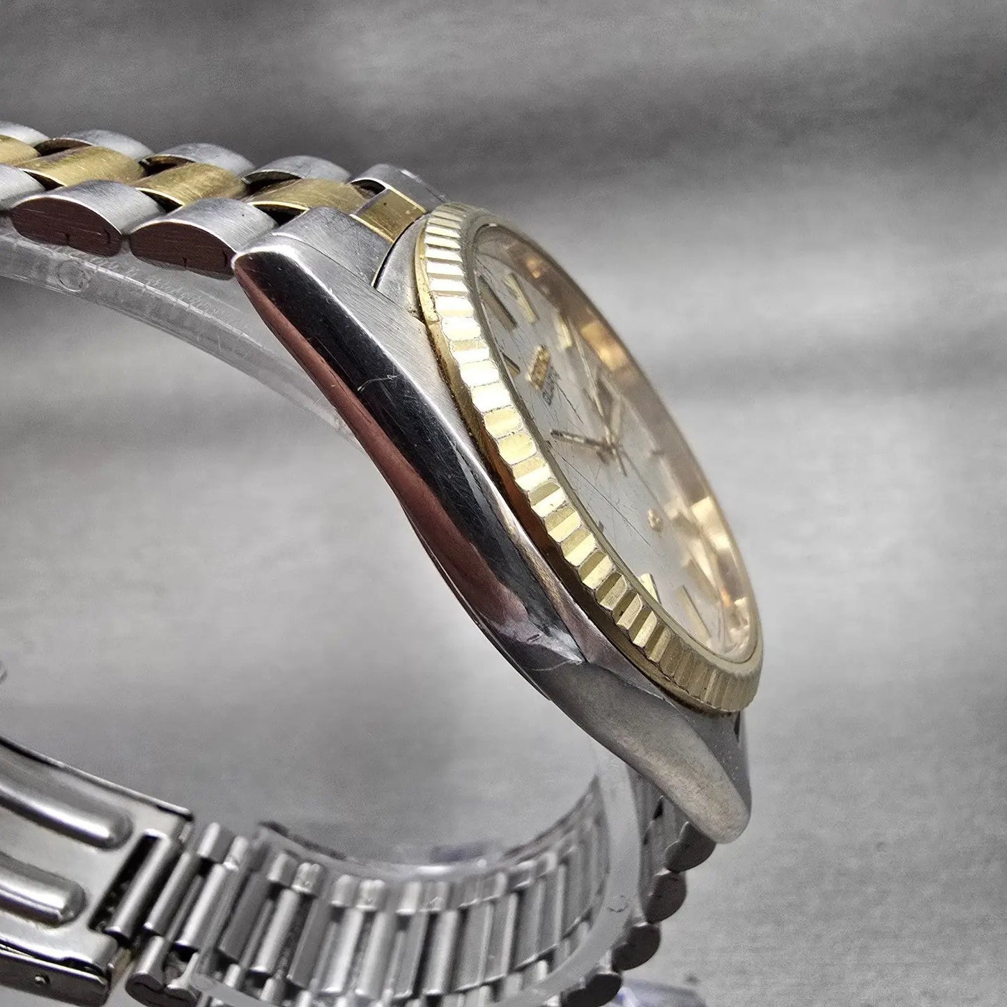 Seiko President Watch Men 36mm Silver Dial Two Tone Daydate 6923-8089 New Batt3