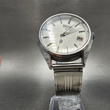 Seiko Quartz QZ Watch Men 36mm Silver Dial Steel Date Round 09228000 PARTS5