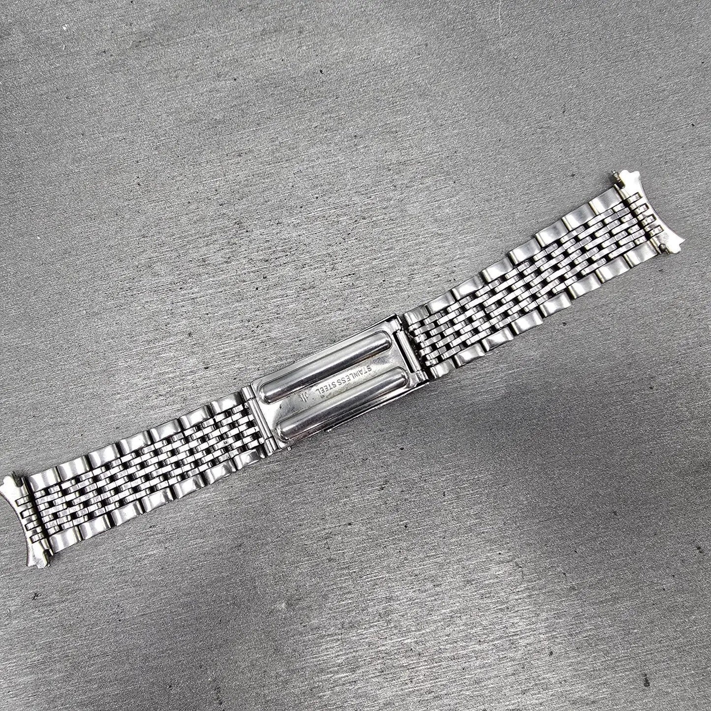 Seiko Beads Of Rice Bracelet 19mm Stainless Steel Silver Tone Tri Folding ClaspK8