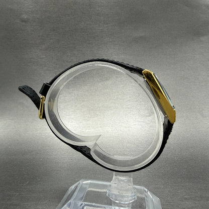Citizen Tank Watch Women 18mm Black Dial Gold Tone Rectangle 3220-325435 New Bat8
