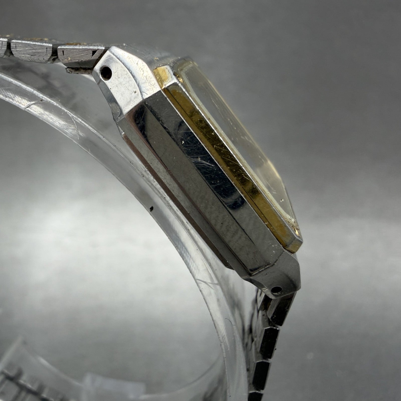 Seiko Tank Watch Women 20mm Silver Dial Two Tone Rectangle 14285089 New Battery3