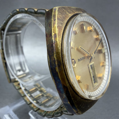 Rado Marco Polo Watch Men 36mm Gold Dial Gold Tone 11839 Daydate Automatic Runs3