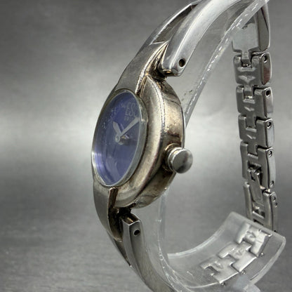 ESQ Tank Watch Women 23mm Blue Dial Silver Tone Bangle E5223 New Battery2