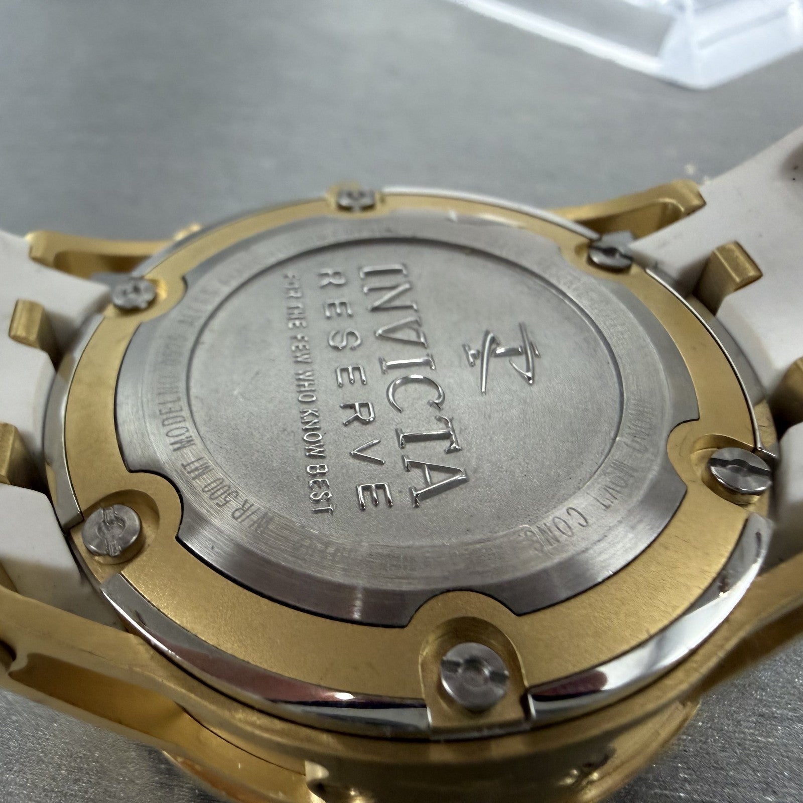 Invicta Reserve Chronograph Watch Men 44mm MOP Dial Gold Tone Date 0525 New Batt9