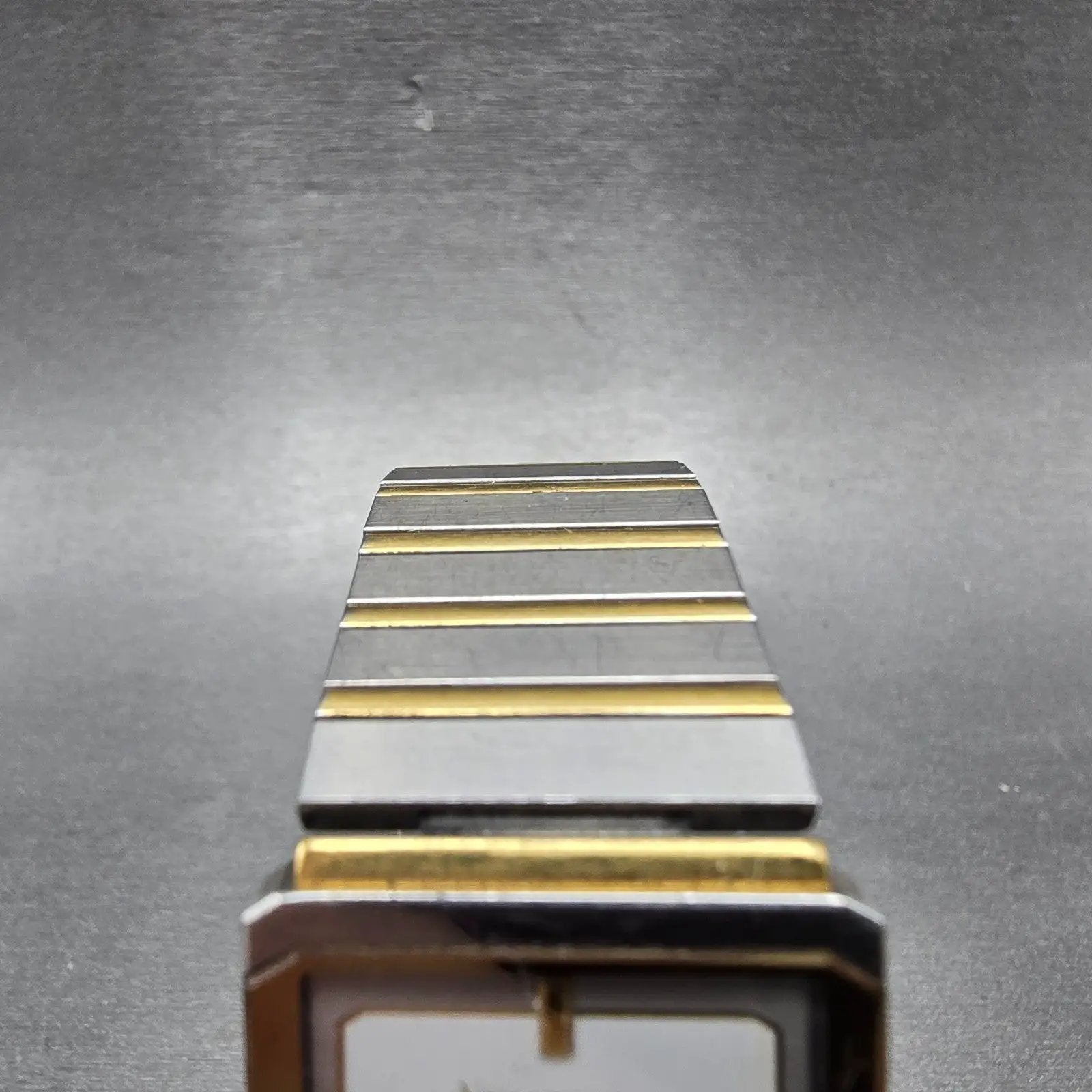 Seiko Lassale Tank Watch Men 24mm White Dial Two Tone Rectangle 7750-5079 PARTS5