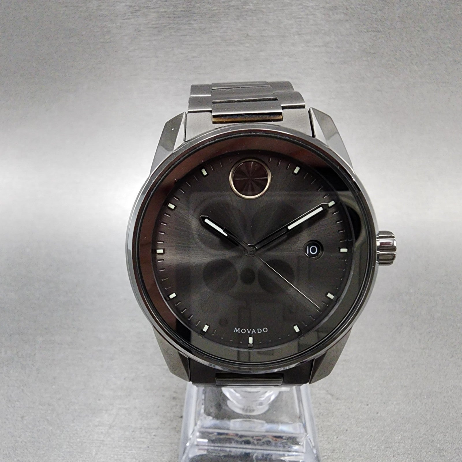 Movado Bold Verso Watch Men 42mm Black Dial Black Case Date Round 3600860 NewBat0