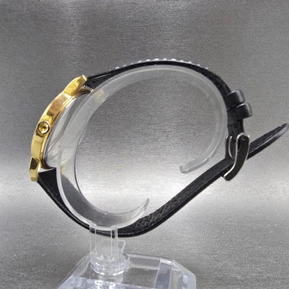 Movado Museum Watch Men 38mm Black Dial Gold Tone Round MO.01.1.34.6002 New Batt7