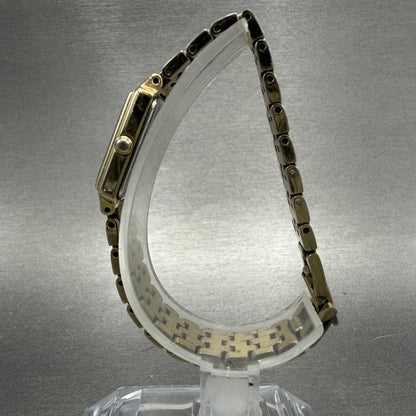 Seiko Tank Watch Women 16mm Champagne Dial Gold Tone Rectangle 1N010FH0 New Bat6