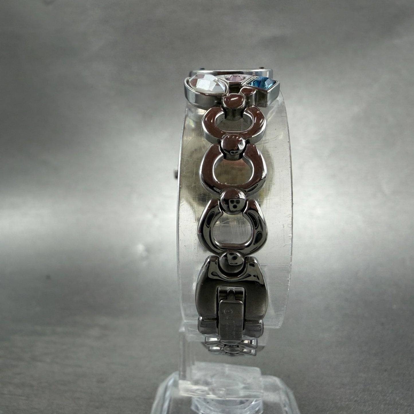 Swatch Menthol Tone Watch Women 25mm Silver Dial Clear Case LK292G New BatteryJK7